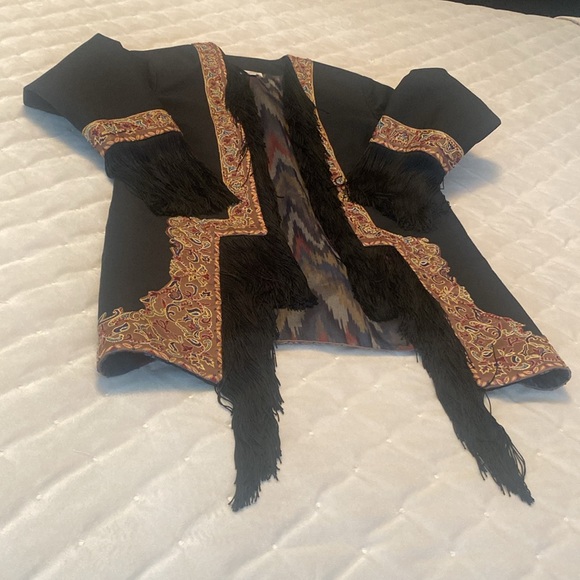 Talitha tasselled  black  blazer with embroidered designs ladies size 4 - Picture 9 of 12